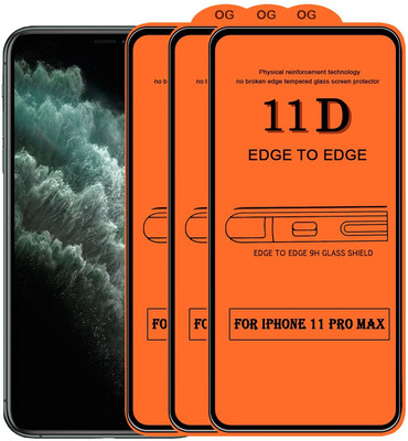 Casesily Edge To Edge Tempered Glass for Apple iphone 11 Pro Max(Pack of 3)