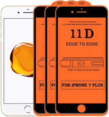 Casesily Edge To Edge Tempered Glass for Apple iPhone 7 Plus(Pack of 3)