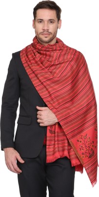 WEAVERS VILLA Acrylic, Wool Woven Men Shawl(Pink)