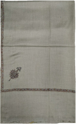 Soul Essence Wool Embroidered Women Shawl(Grey)