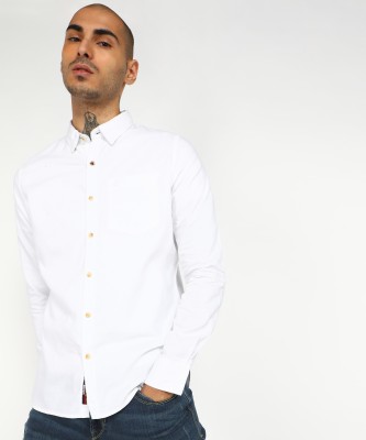 WROGN Men Solid Casual White Shirt