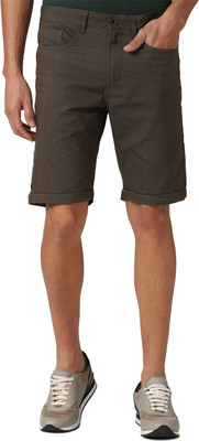 PETER ENGLAND Solid Men Grey Regular Shorts