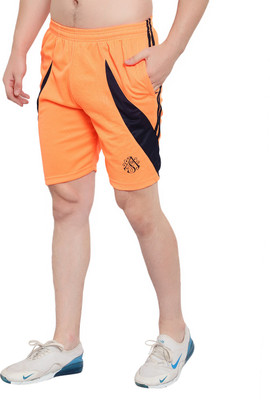 OORA Color Block Men Orange Sports Shorts