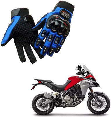 AuTO ADDiCT PRO BIKER GLOVES BLUE FOR DUCATI Multistrada Riding Gloves(Blue)