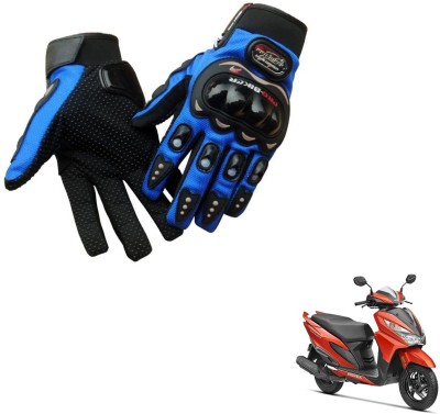 AuTO ADDiCT PRO BIKER GLOVES BLUE FOR HONDA Grazia Riding Gloves(Blue)