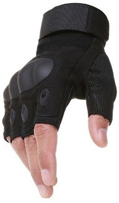 DreamPalace India Tactical Half Finger Gloves for Sports Gym Cycling Motorcycle Arm Shooting Riding Gloves(Black)