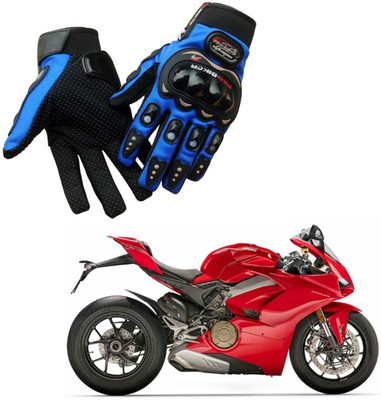 AuTO ADDiCT BIKER GLOVES BLUE FOR DUCATI Panigale V4 Riding Gloves(Blue)