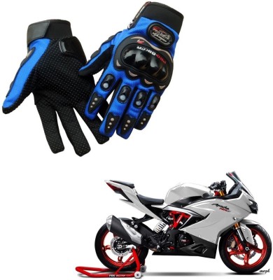 AuTO ADDiCT PRO BIKER GLOVES BLUE FOR TVS Apache RR 310 Riding Gloves(Blue)