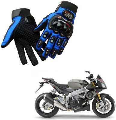 AuTO ADDiCT PRO BIKER GLOVES BLUE FOR APRILIA Tuono V4 RR Riding Gloves(Blue)