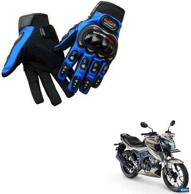 AuTO ADDiCT PRO BIKER GLOVES BLUE FOR SUZUKI Bandit Riding Gloves(Blue)