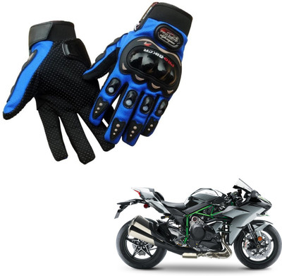 AuTO ADDiCT PRO BIKER GLOVES BLUE FOR KAWASAKI H2 Riding Gloves(Blue)