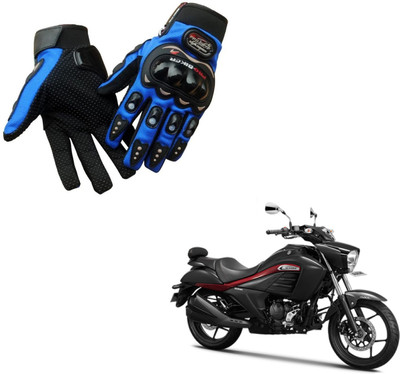 AuTO ADDiCT PRO BIKER GLOVES BLUE FOR SUZUKI Intruder Riding Gloves(Blue)