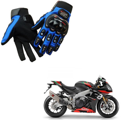 AuTO ADDiCT BIKER GLOVES BLUE FOR APRILIA RSV4-Factory Riding Gloves(Blue)
