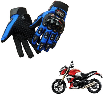 AuTO ADDiCT PRO BIKER GLOVES BLUE FOR MAHINDRA Mojo Riding Gloves(Blue)