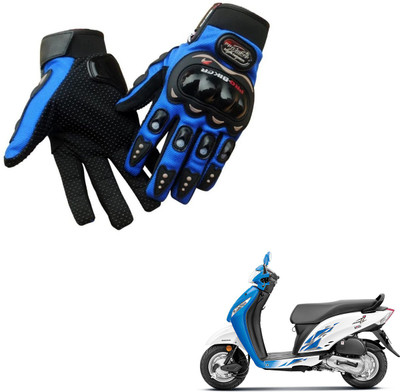 AuTO ADDiCT PRO BIKER GLOVES BLUE FOR HONDA Activa i Riding Gloves(Blue)