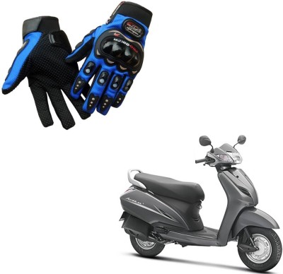 AuTO ADDiCT PRO BIKER GLOVES BLUE FOR HONDA Activa 3G Riding Gloves(Blue)