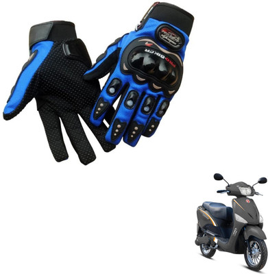 AuTO ADDiCT BIKER GLOVES BLUE FOR HERO ELECTRIC Optima E5 Riding Gloves(Blue)