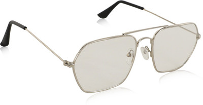 Alchiko Sports, Retro Square Sunglasses(For Men & Women, Clear)