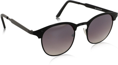Alchiko Clubmaster, Wayfarer, Round Sunglasses(For Men & Women, Black)