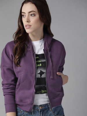 Roadster Full Sleeve Solid Women Sweatshirt