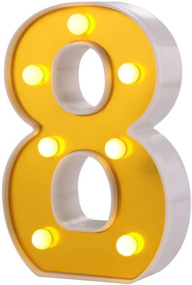 MANSAA LED Marquee Letter Lights Sign, Alphabet LED Lights for Home Party Wedding Decoration - 8 Table Lamp(16 cm, 8 Yellow)