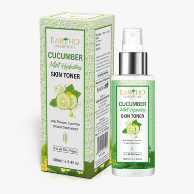 Eartho essentials Cucumber Mint Hydrating Toner with Aloevera, Cucumber & Carrot Seed Extract 100ml Men & Women(100 ml)