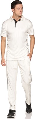 HPS Sports Cricket Polo Neck White Solid Men Track Suit