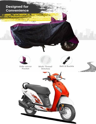 Ascension Two Wheeler Cover for Honda(Activa 4G, Black, Purple)