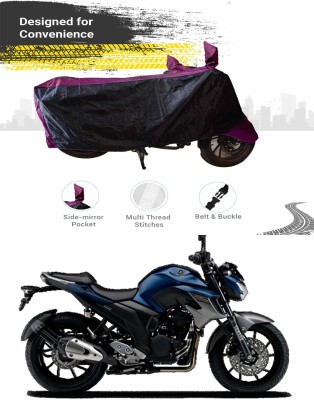 AUTOGARH Two Wheeler Cover for Yamaha(FZ25, Black, Purple)