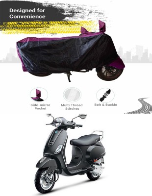 Ascension Two Wheeler Cover for Piaggio(Vespa VXL 125, Black, Purple)