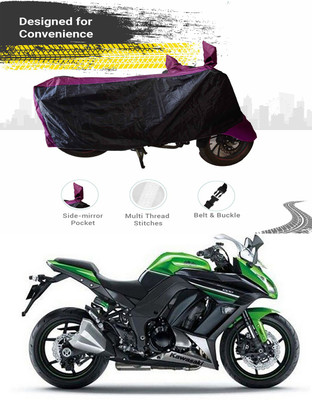 SMDP Two Wheeler Cover for Kawasaki(Ninja 1000, Black, Purple)