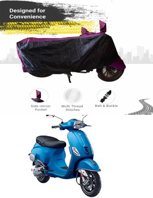 Genipap Two Wheeler Cover for Piaggio(Vespa SXL 125, Black, Purple)