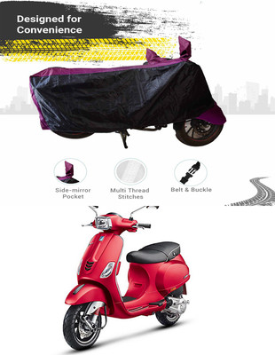 SMDP Two Wheeler Cover for Piaggio(Vespa SXL 150, Black, Purple)