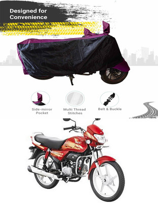 SMDP Two Wheeler Cover for Hero(HF Deluxe, Black, Purple)