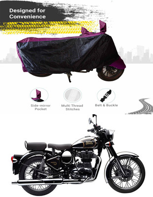 SMDP Two Wheeler Cover for Royal Enfield(Classic Chrome, Black, Purple)