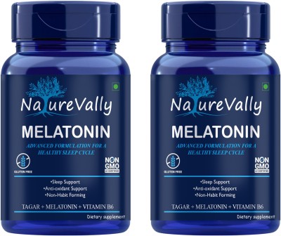 NatureVally Sleeping Pills Aid for Deep Sleep with Melatonin & Valerian Ultra(2 x 60 Capsules)