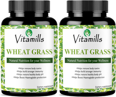 Vitamills Wheatgrass 800 mg Capsules Pro(2 x 60 Capsules)