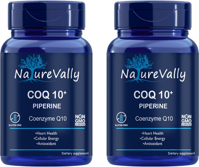 NatureVally 120mg Coenzyme Q10 Capsules with Piperine Premium(2 x 60 Capsules)
