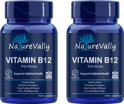 NatureVally Organic B Complex Vitamins B12 and Biotin Advanced(2 x 60 Capsules)