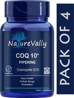 NatureVally 120mg Coenzyme Q10 Capsules with Piperine (Pro)(4 x 60 Capsules)