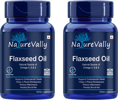 NatureVally Ultra Flaxseed extract capsules Omega 3(2 x 60 Capsules)