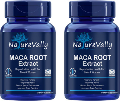 NatureVally Maca Root Capsules Enriched with Maca Root Extract for Men Pro(2 x 60 Capsules)