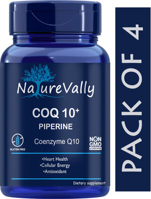 NatureVally 120mg Coenzyme Q10 Capsules with Piperine (Ultra)(4 x 60 Capsules)