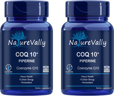 NatureVally 120mg Coenzyme Q10 Capsules with Piperine Pro(2 x 60 Capsules)