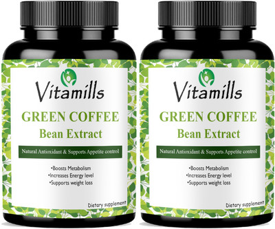 Vitamills Green Coffee Bean Extract 800mg for Weight Loss Capsule Pro(2 x 60 Capsules)