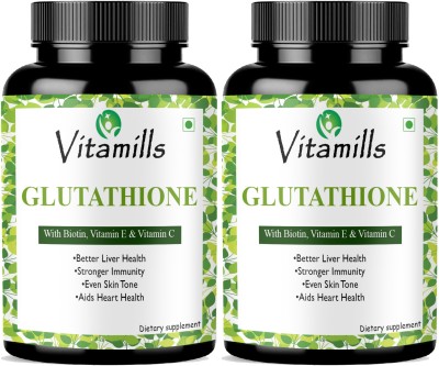 Vitamills L Glutathione Skin Lightening with Vitamin E & C Advanced(2 x 60 Capsules)