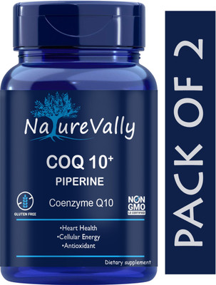NatureVally 120mg Coenzyme Q10 Capsules with Piperine (Premium)(2 x 60 Capsules)