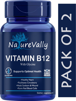 NatureVally Organic B Complex Vitamins B12 and Biotin (Pro)(2 x 60 Capsules)