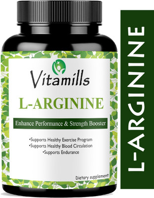 Vitamills L-Arginine 1000mg Capsules Per Serving, l arginine supplement(Advanced)(60 Capsules)