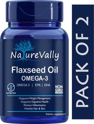 NatureVally Pro Flaxseed extract capsules Omega 369 (Pro)(2 x 60 Capsules)